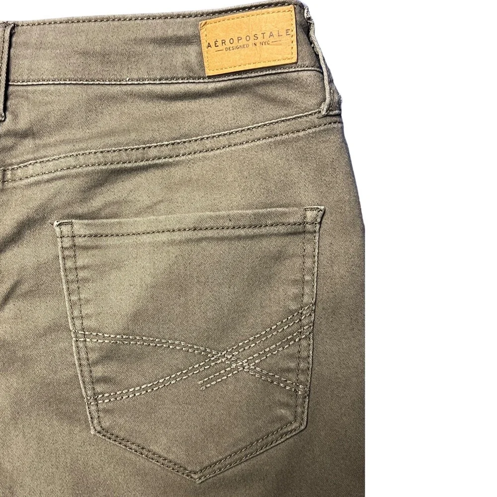 Aeropostale Brown‎ Khaki High Waisted Jegging Uniform Chino Stretch 4 Regular